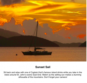 Virgin Islands sunset sail